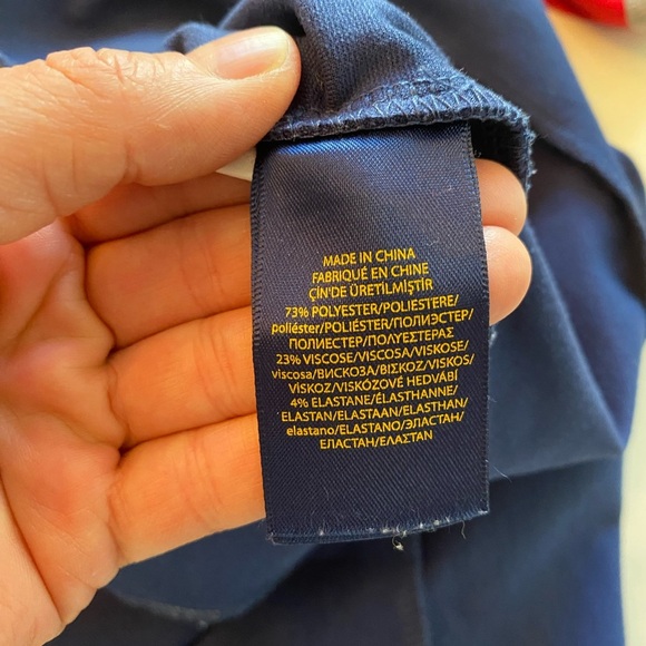 Polo Ralph Lauren Navy Blue Cold Shoulder short sleeve flare bottom dress size 7 - Picture 7 of 13